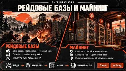 Zrzut ekranu 2. E-SURVIVAL x2 Modded | Solo/Duo/Trio | Mining | Вайп 01.10